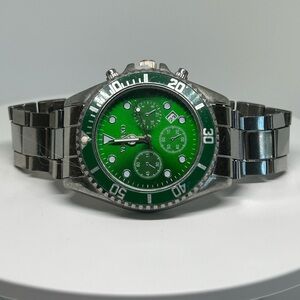 Green Dial Stainless Steel Style Watch